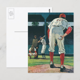 Vintage Sports Baseball Players Pitcher on Mound Postcard