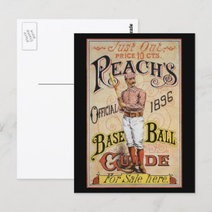 Vintage Sports Baseball, Reach's Guide Cover Art Postcard