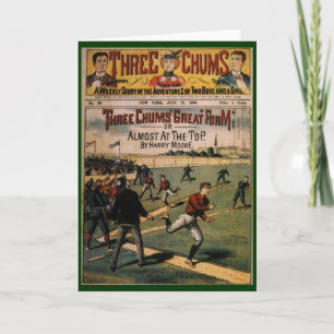 Vintage Sports Baseball Three Chums Magazine Cover Card