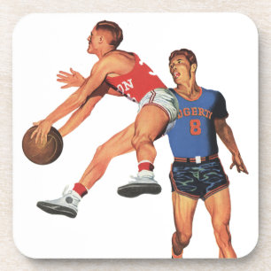 Vintage Sports, Basketball Players in a Game Coaster