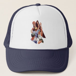 Vintage Sports, Basketball Players in a Game Trucker Hat