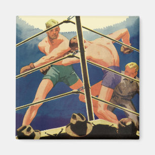 Vintage Sports Boxing, Boxers During a Match Magnet