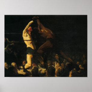 Vintage Sports Boxing, Boxers Fight in the Ring Poster