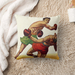 Vintage Sports Boxing, Boxers in a Fight Cushion