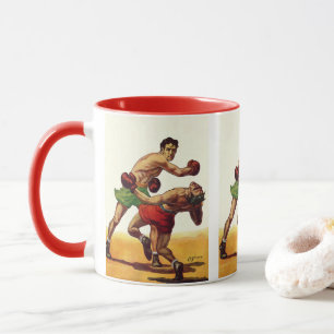 Vintage Sports Boxing, Boxers in a Fight Mug