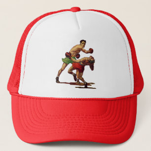 Vintage Sports Boxing, Boxers in a Fight Trucker Hat
