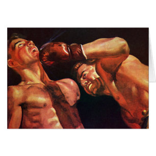 Vintage Sports Boxing, Boxers Punching Fight