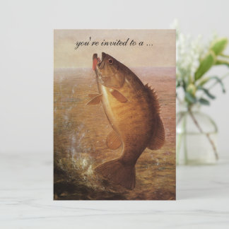 Vintage Sports Fishing, Largemouth Bass Retirement Invitation