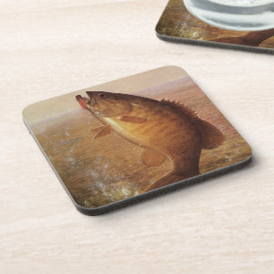 Vintage Sports Fishing, Largemouth Brown Bass Fish Coaster