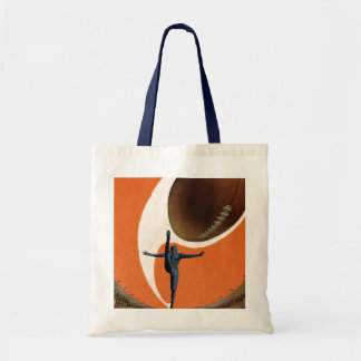 Vintage Sports, Football Player Kicking the Ball Tote Bag
