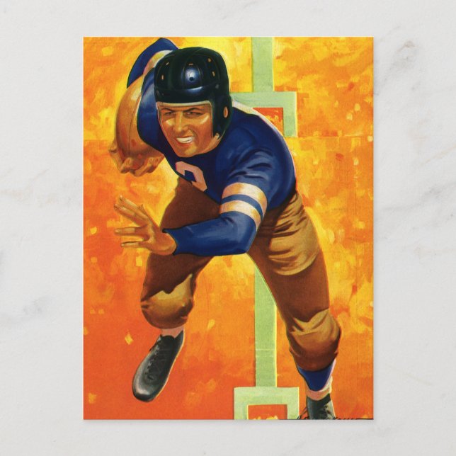 Vintage Sports Football Player Quarterback Running Postcard (Front)