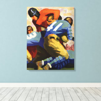 Vintage Sports, Football Players in a Game Canvas Print