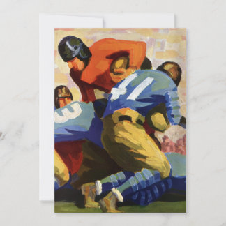 Vintage Sports, Football Players in a Game Invitation