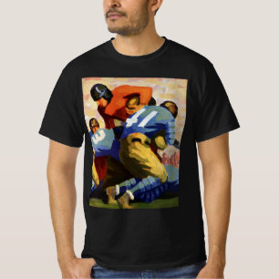 Vintage Sports, Football Players in a Game T-Shirt