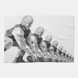 Vintage Sports Football Players, Quarterback Tea Towel
