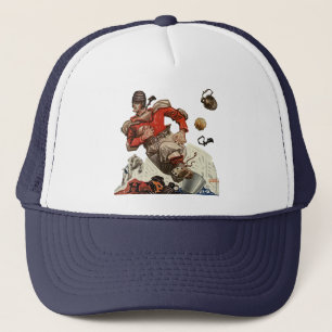 Vintage Sports Football Quarterback Player Running Trucker Hat