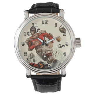 Vintage Sports Football Quarterback Player Running Watch