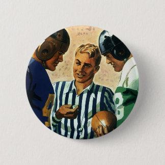 Vintage Sports, Football Referee Coin Toss 6 Cm Round Badge