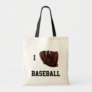 Vintage Sports, I Love Baseball, I Glove Baseball Tote Bag