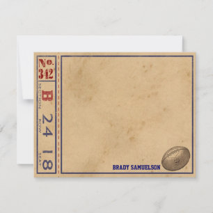 Vintage Sports Personalised Note Cards - Football