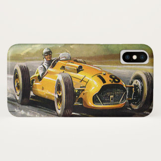 Vintage Sports Racing, Yellow Race Car Racer Case-Mate iPhone Case