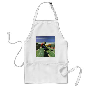 Vintage Sports, Sad Football Fan with Megaphone Standard Apron