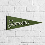 Vintage Sports Style Room Décor Kids Name Pennant Flag<br><div class="desc">Add a sporty touch to your kid’s room! 🏆 Personalise this vintage-style pennant with their name for classic charm. Perfect for little champs! #CustomKidsRoom #VintageSportsDecor</div>