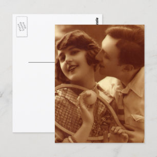 Vintage Sports Tennis, Love and Romance Postcard