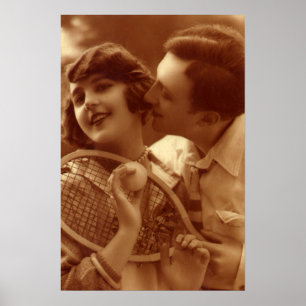 Vintage Sports Tennis, Love and Romance Poster