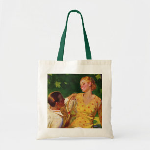 Vintage Sports Tennis, Love and Romance Tote Bag