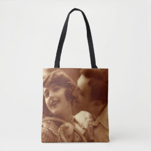 Vintage Sports Tennis, Love and Romance Tote Bag
