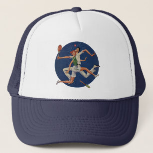 Vintage Sports, Tennis Players Crash with Rackets Trucker Hat