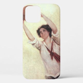 Vintage Sports, Woman Basketball Player with Ball iPhone 12 Case