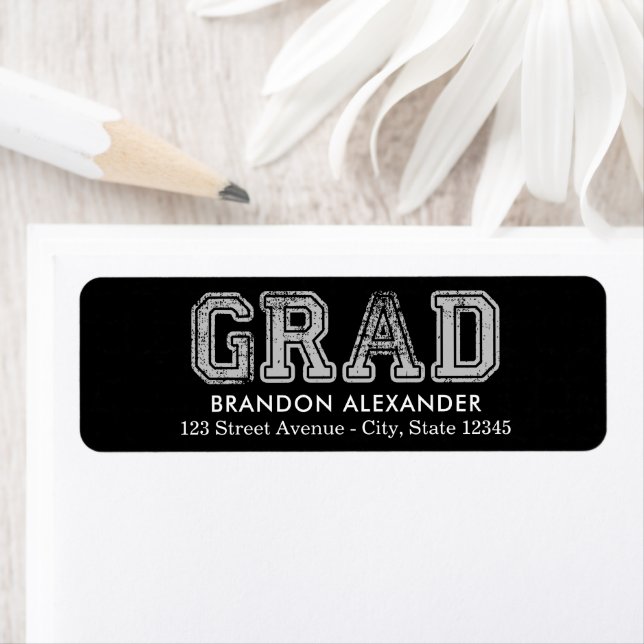 Vintage Sporty Editable Colour Graduation Address (Insitu)