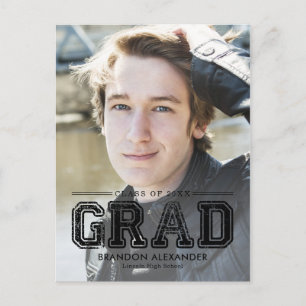 Vintage Sporty Editable Colour Graduation Postcard