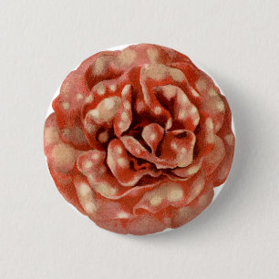 Vintage Spotted Pretty Flower 6 Cm Round Badge