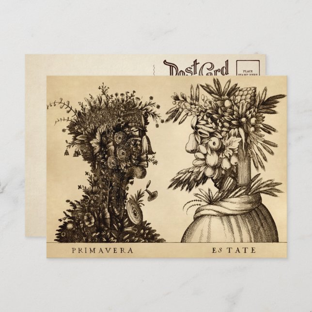 Vintage Spring and Summer Art Postcard (Front/Back)