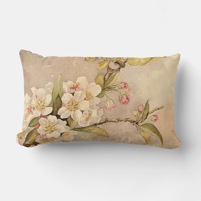 Vintage Spring Blossoms Lumbar Cushion (Front)
