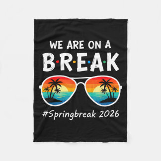 Vintage Spring Break 2026 Vacation Beach Family Fleece Blanket