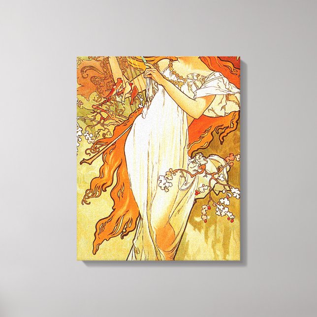 Vintage Spring by Alphonse Mucha Canvas Print (Front)