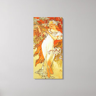 Vintage Spring by Alphonse Mucha Canvas Print