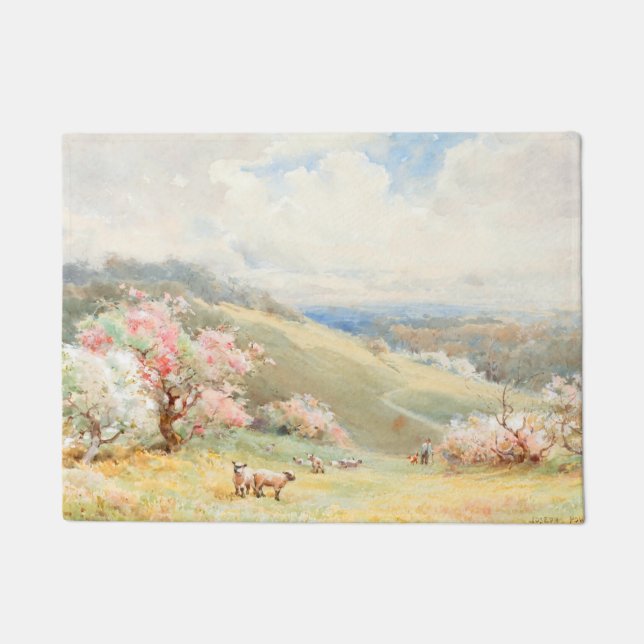 Vintage Spring by Joseph Rubens Powell Doormat (Front)