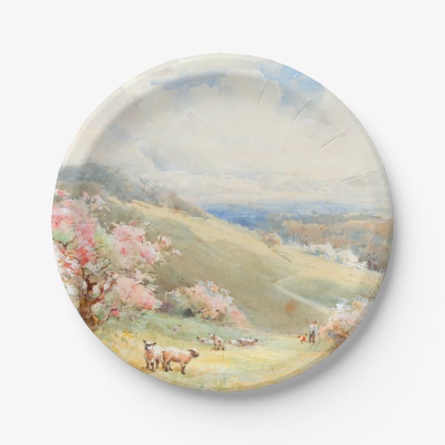 Vintage Spring by Joseph Rubens Powell Paper Plate (Front)