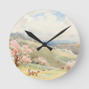 Vintage Spring by Joseph Rubens Powell Round Clock