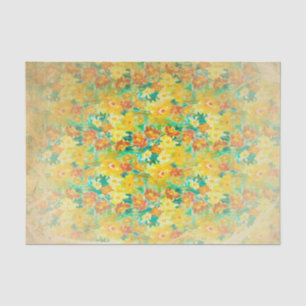 Vintage Spring Floral on Yellow Tissue Paper