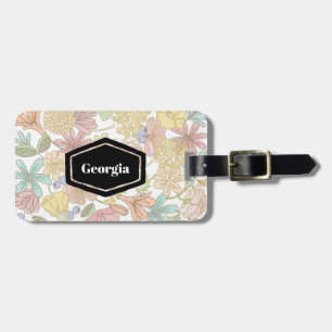 Vintage spring floral Personalised Luggage Tag
