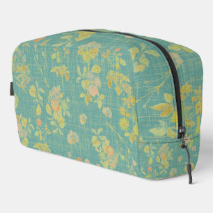 Vintage Spring Floral Teal Pattern Dopp Kit