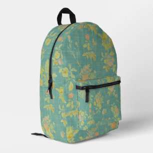 Vintage Spring Floral Teal Pattern Printed Backpack