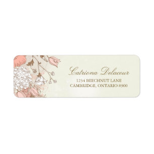 Vintage Spring Floral Wedding Return Address Label