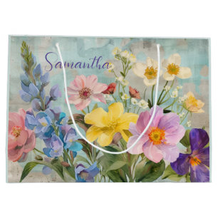 Vintage Spring Florals Large Gift Bag